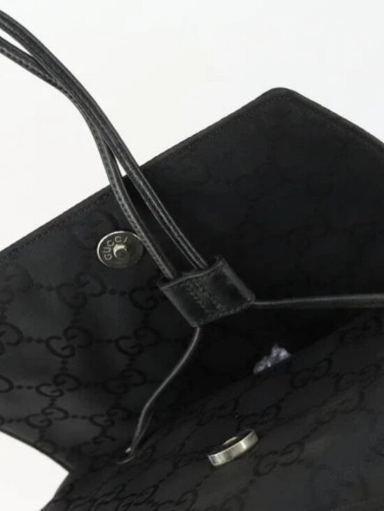 Share GUCCI GG Canvas Backpack Nylon Black Silver 003 main image 2